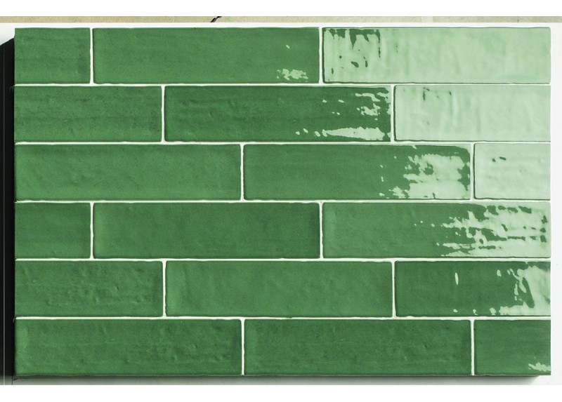 ZELLIGE GREEN BRILLO 6,2X25 IRREGULAR