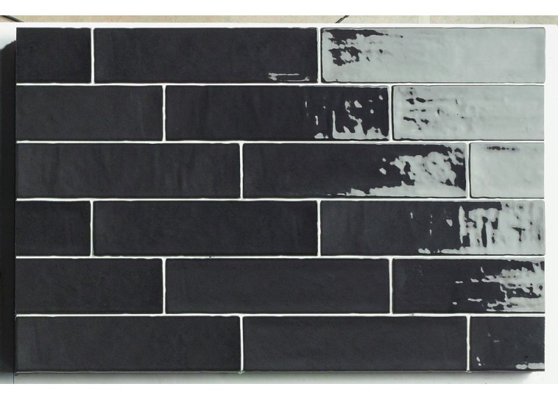 ZELLIGE BLACK BRILLO 6,2X25 IRREGULAR