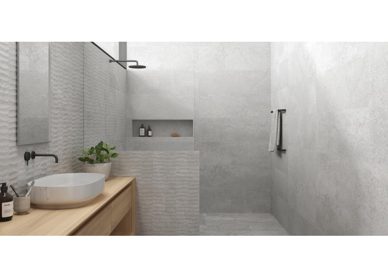 LUCCA WALL GREY SHAPED 33,3X100 RECTIFICADO