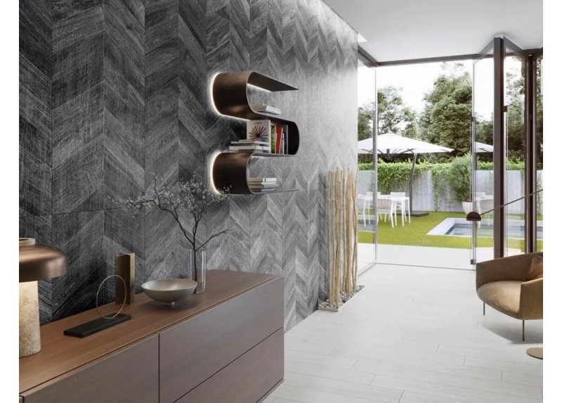 CHEVRON ARTWOOD BLACK NATURAL 60X120 RECTIFICADO