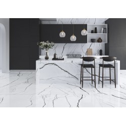 Azulejo efecto Mármol Marquina White de Magnífica para Baño,Cocina,Residencial,Comercio