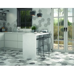 Azulejo efecto Hidráulico Hexatile Cement de Equipe para Baño,Cocina,Residencial,Comercio,Decoración,Exterior,Fachada