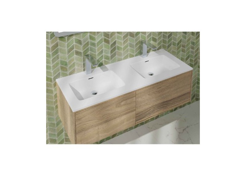 LAVABO ETNA 121X46 2 SENOS BLANCO MATE